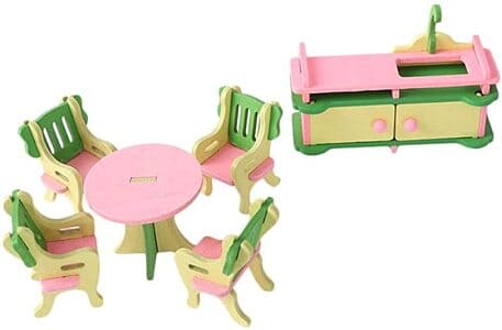 accesorios para casa de muñecas en madera